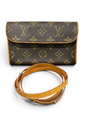 Louis Vuitton Monogram Florentine Leather & Vachetta Pochette Belt Bag XS